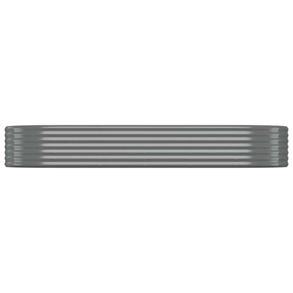 Plantenbak 249X100X36 Cm Gepoedercoat Staal Grijs 249 x 100 x 36 cm