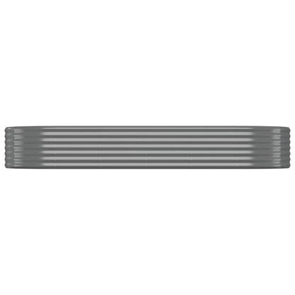 Plantenbak 249X100X36 Cm Gepoedercoat Staal Grijs 249 x 100 x 36 cm