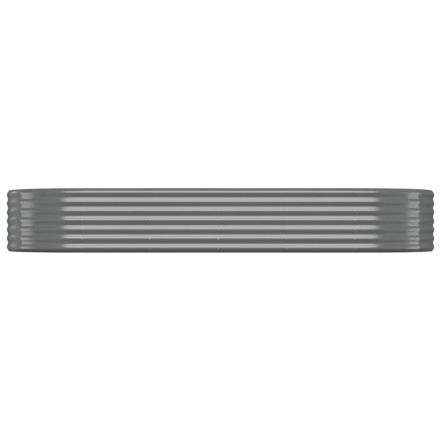 Plantenbak 249X100X36 Cm Gepoedercoat Staal Grijs 249 x 100 x 36 cm