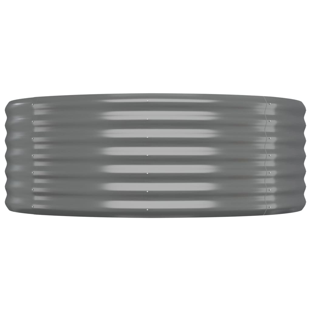 Plantenbak 249X100X36 Cm Gepoedercoat Staal Grijs 249 x 100 x 36 cm