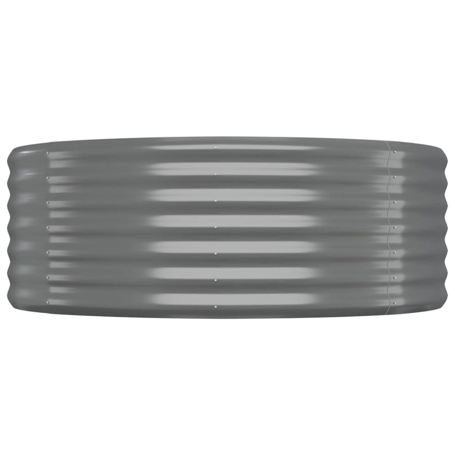 Plantenbak 249X100X36 Cm Gepoedercoat Staal Grijs 249 x 100 x 36 cm