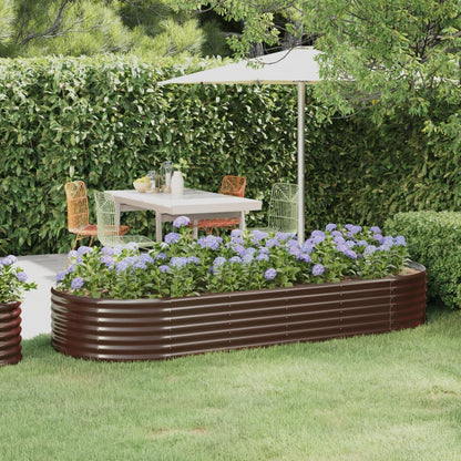 Plantenbak 249X100X36 Cm Gepoedercoat Staal Bruin