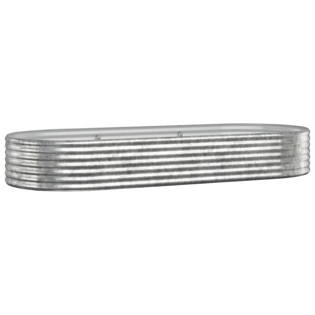 Plantenbak 249X100X36 Cm Gepoedercoat Staal Zilverkleurig