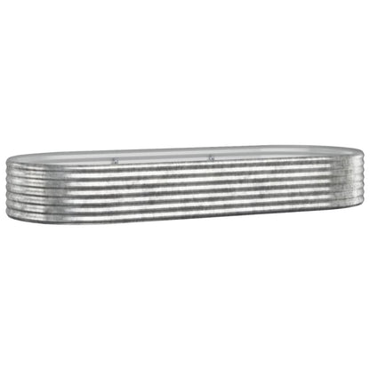 Plantenbak 249X100X36 Cm Gepoedercoat Staal Zilverkleurig