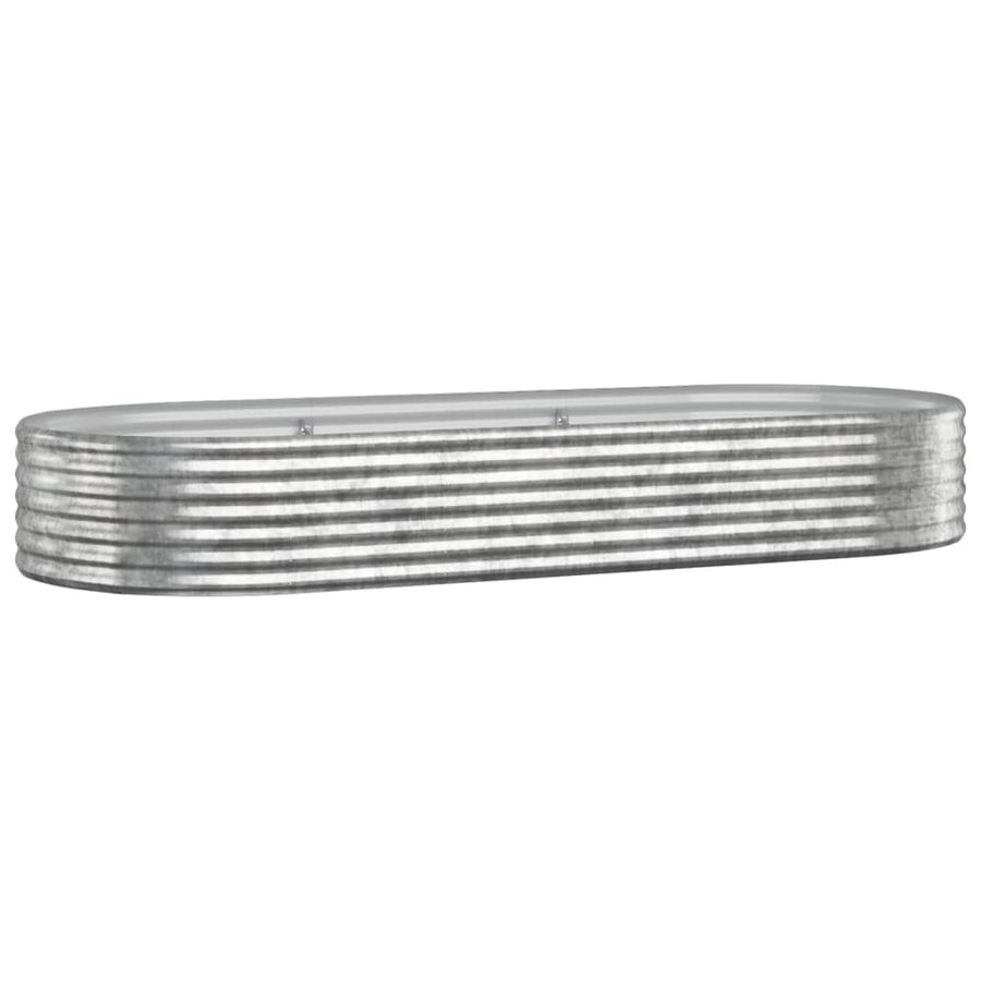 Plantenbak 249X100X36 Cm Gepoedercoat Staal Zilverkleurig