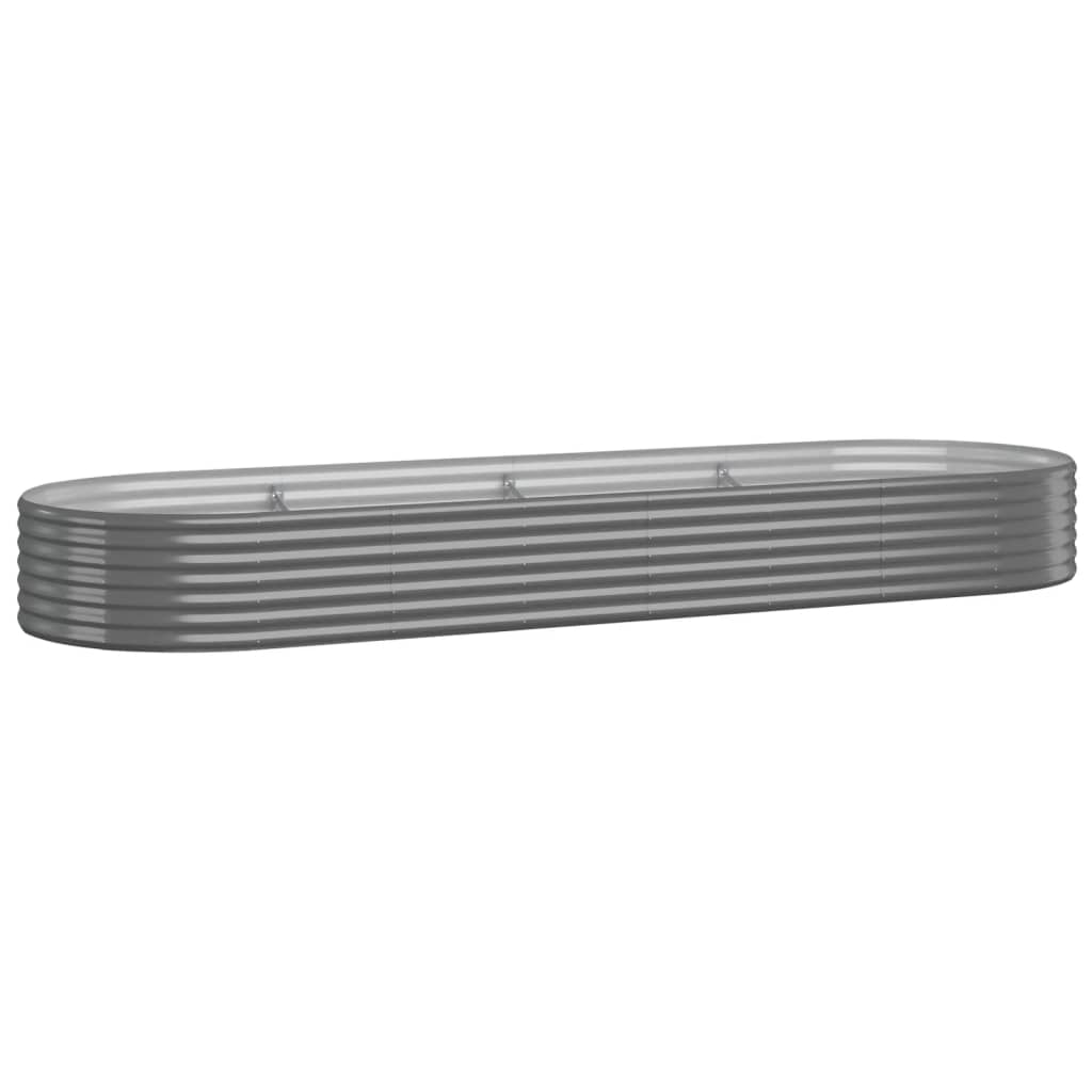 Plantenbak 322X100X36 Cm Gepoedercoat Staal Grijs