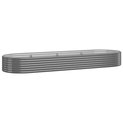 Plantenbak 322X100X36 Cm Gepoedercoat Staal Grijs