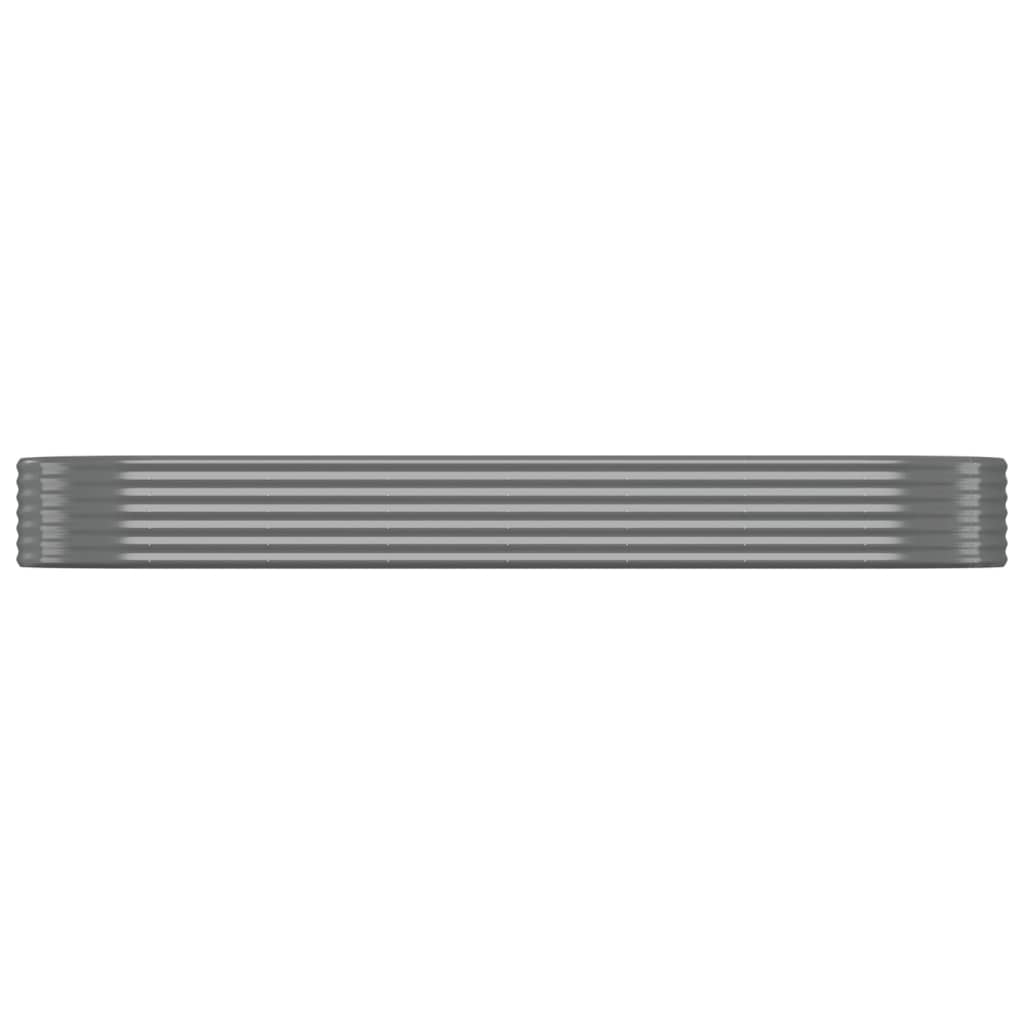 Plantenbak 322X100X36 Cm Gepoedercoat Staal Grijs