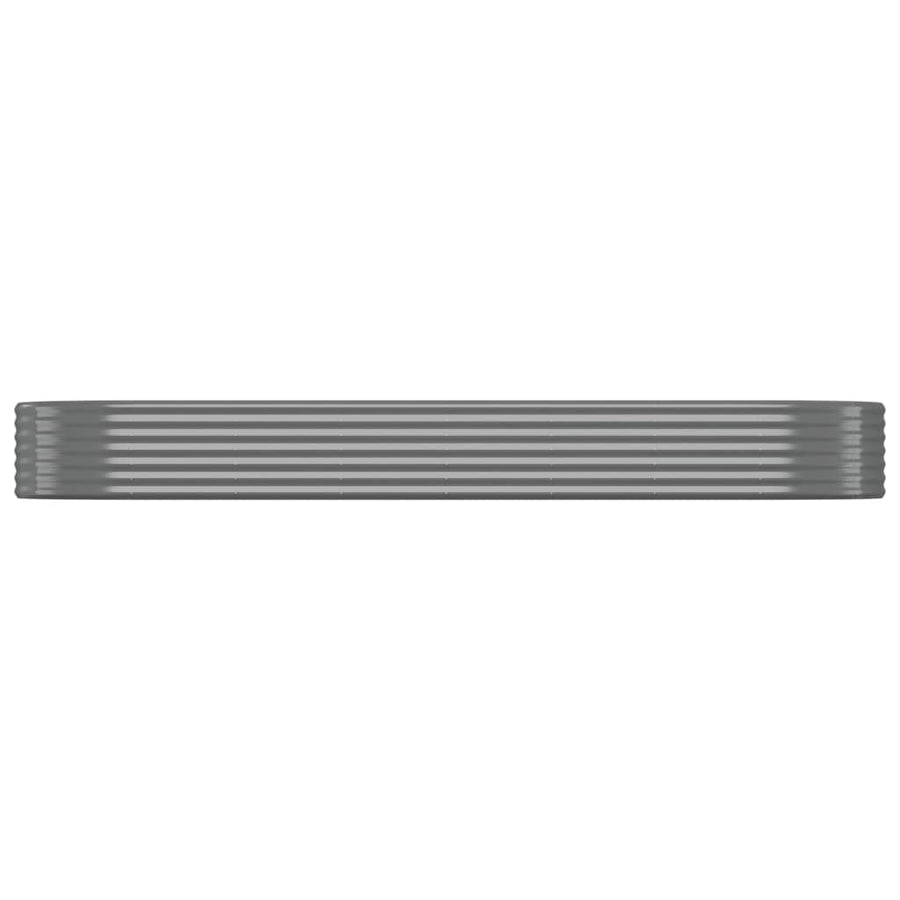 Plantenbak 322X100X36 Cm Gepoedercoat Staal Grijs