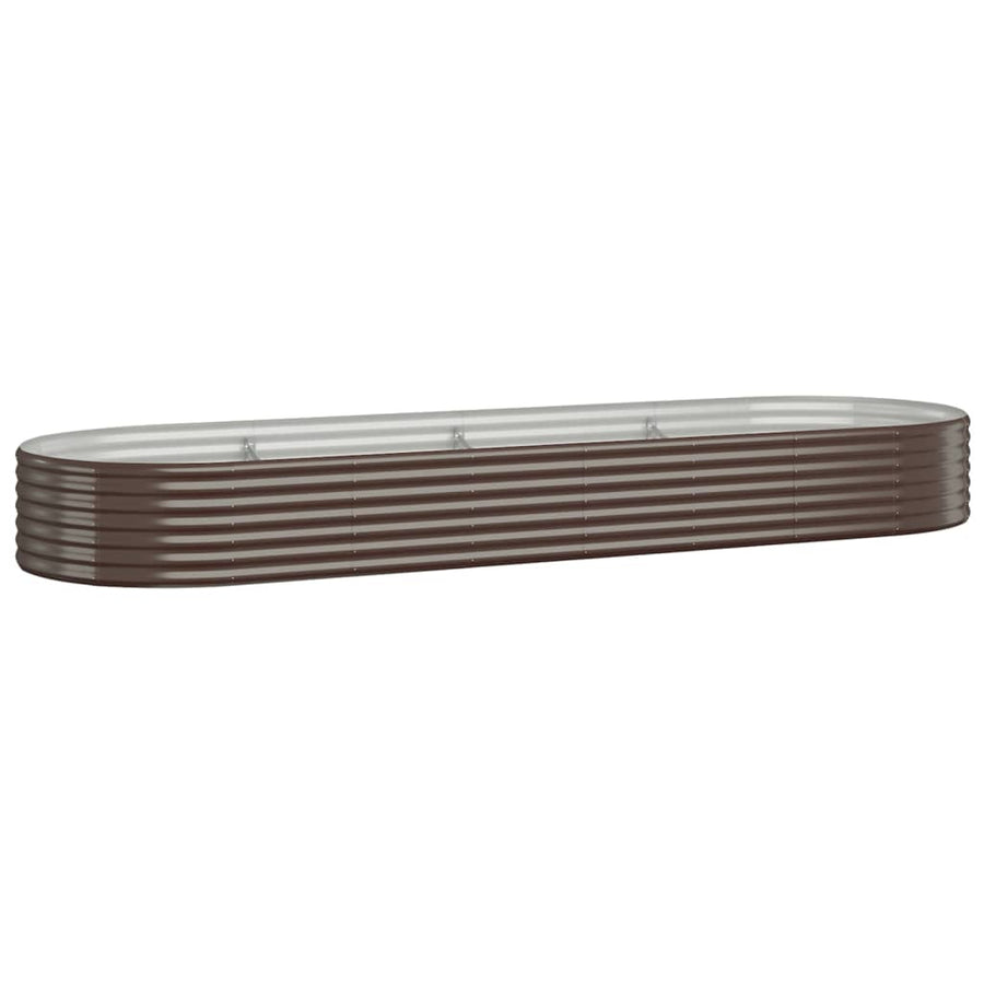 Plantenbak 322X100X36 Cm Gepoedercoat Staal Bruin