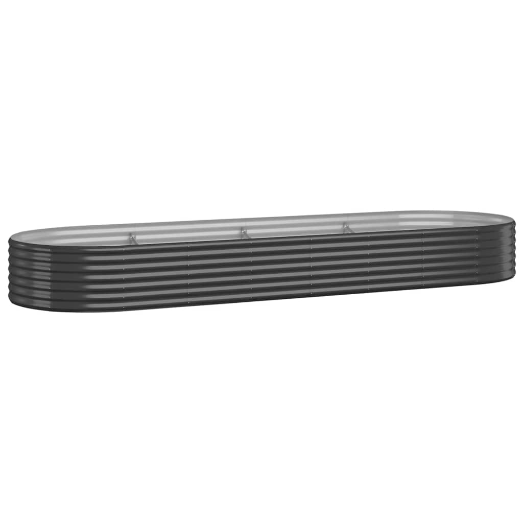 Plantenbak 322X100X36 Cm Gepoedercoat Staal Antracietkleurig