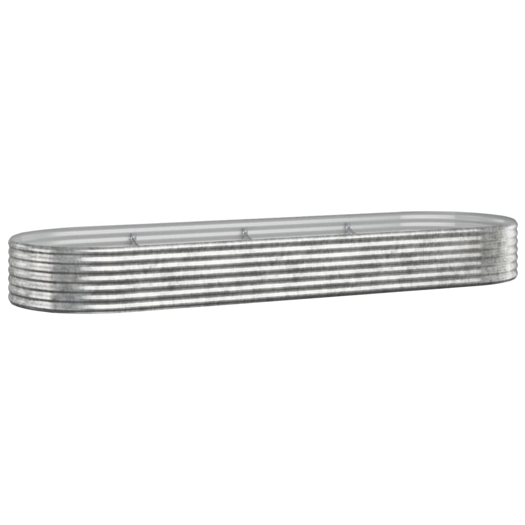 Plantenbak 322X100X36 Cm Gepoedercoat Staal Zilverkleurig