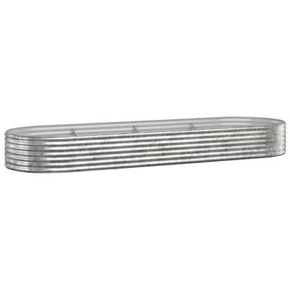 Plantenbak 322X100X36 Cm Gepoedercoat Staal Zilverkleurig