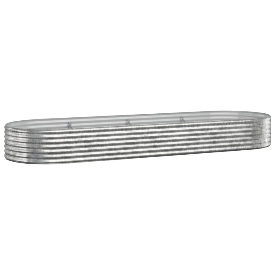 Plantenbak 322X100X36 Cm Gepoedercoat Staal Zilverkleurig