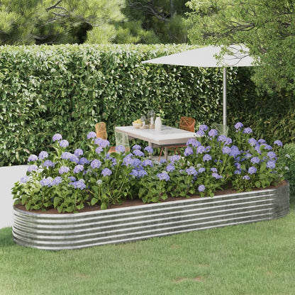 Plantenbak 322X100X36 Cm Gepoedercoat Staal Zilverkleurig