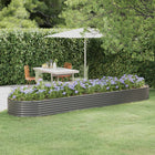Planter box 396x100x36 cm galvanized steel grey