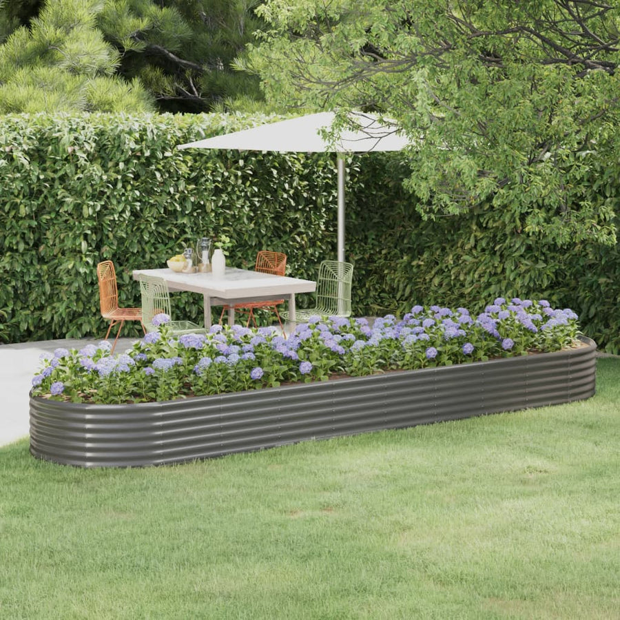Plantenbak 396x100x36 cm gegalvaniseerd staal grijs