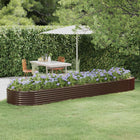 Planter 396x100x36 cm galvanized steel brown