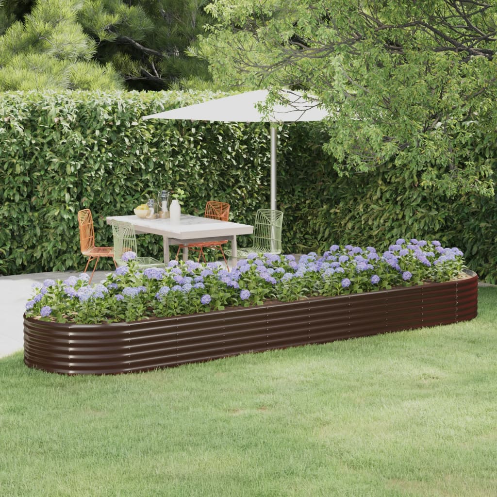 Plantenbak 396x100x36 cm gegalvaniseerd staal bruin