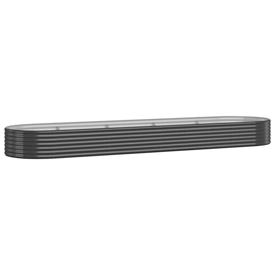 Plantenbak 396X100X36 Cm Gepoedercoat Staal Antracietkleurig