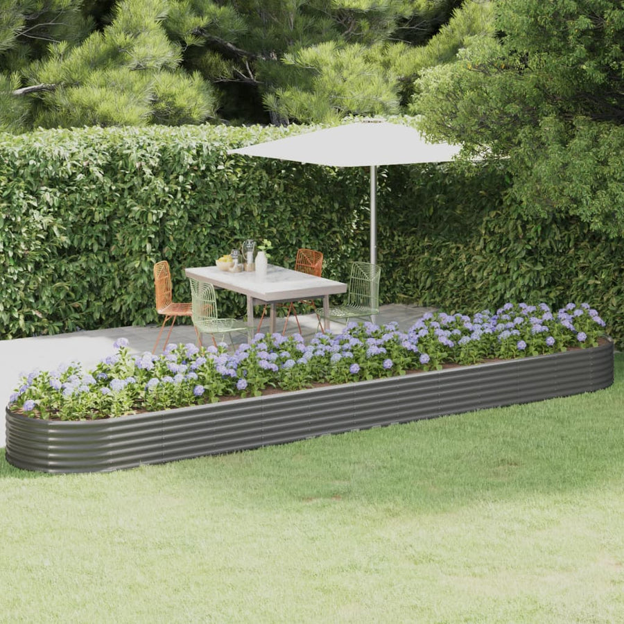 Plantenbak 507X100X36 Cm Gepoedercoat Staal Grijs