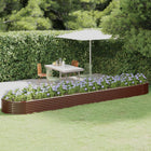 Planter 507x100x36 cm galvanized steel brown