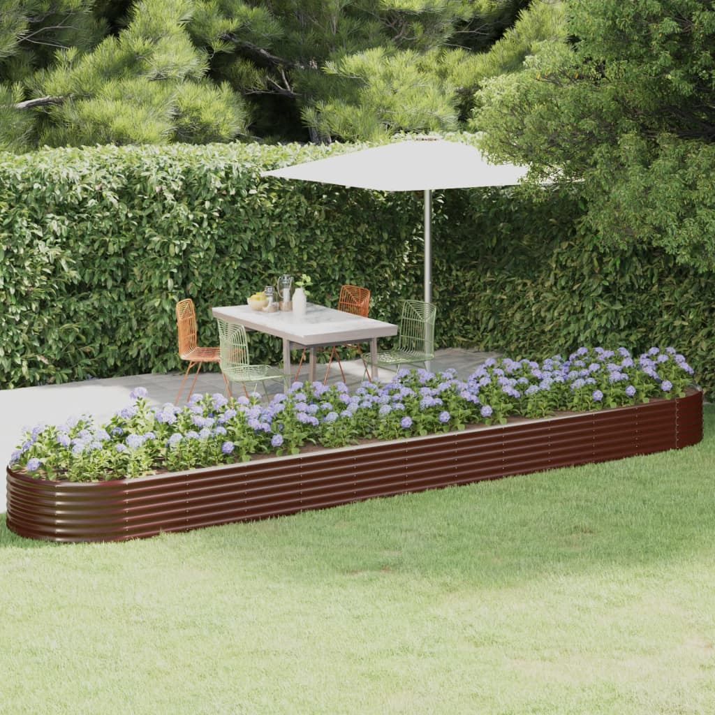 Plantenbak 507x100x36 cm gegalvaniseerd staal bruin