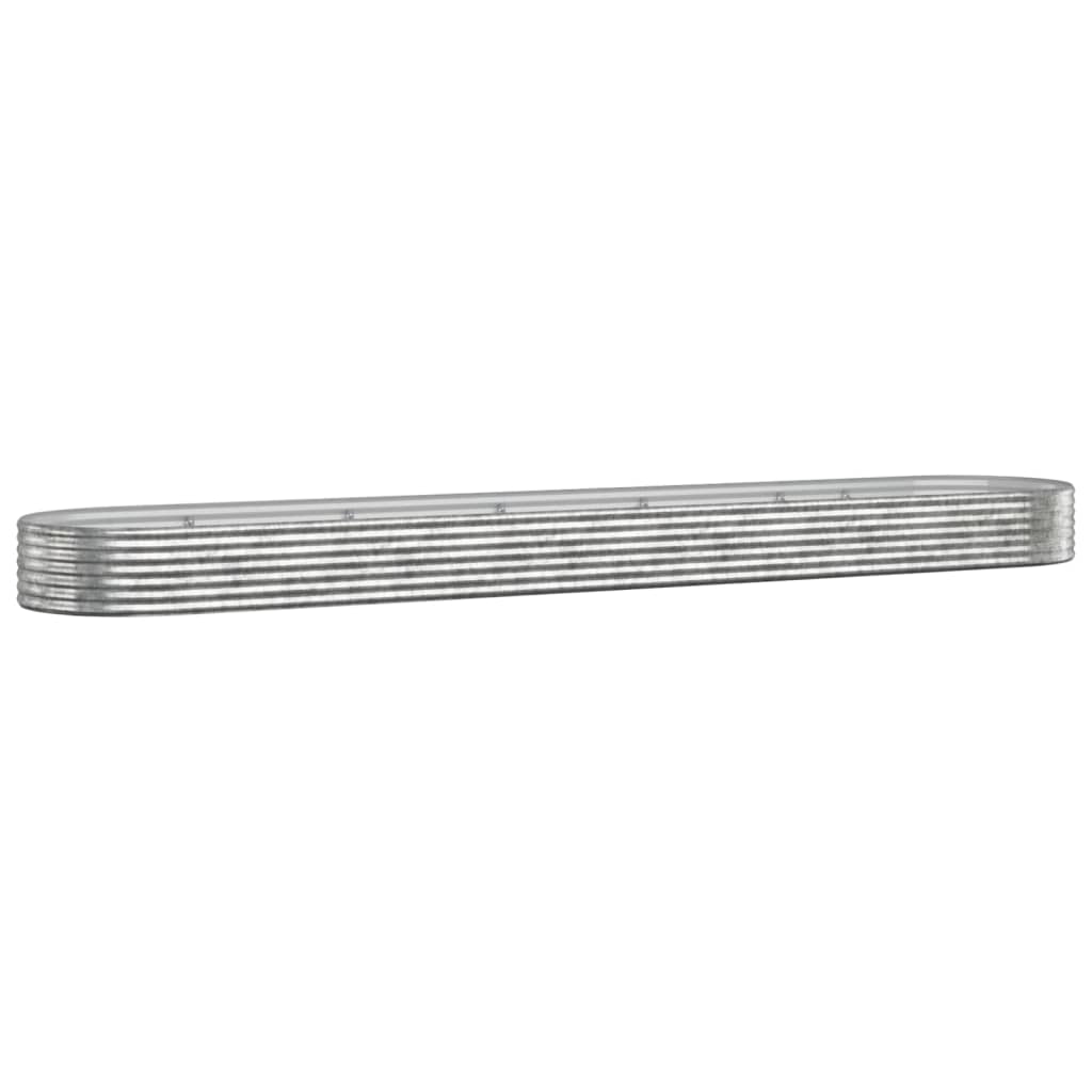 Plantenbak 507X100X36 Cm Gepoedercoat Staal Zilverkleurig