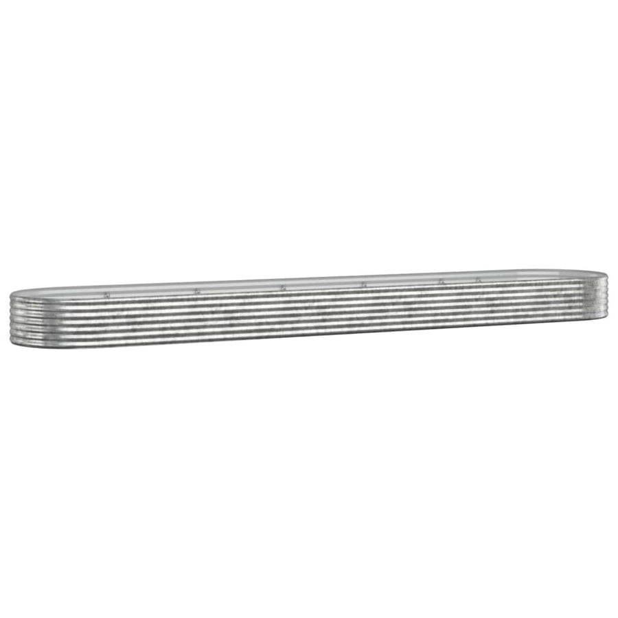 Plantenbak 507X100X36 Cm Gepoedercoat Staal Zilverkleurig