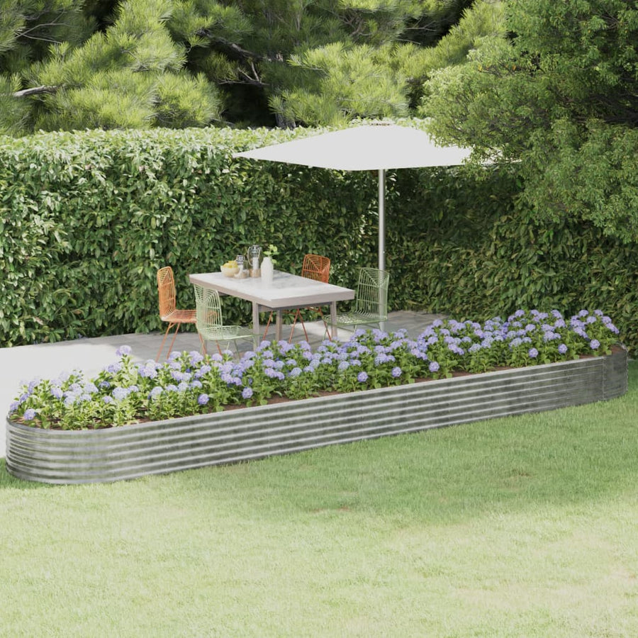 Plantenbak 507X100X36 Cm Gepoedercoat Staal Zilverkleurig
