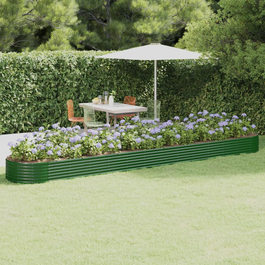 Plantenbak 544X100X36 Cm Gepoedercoat Staal Groen