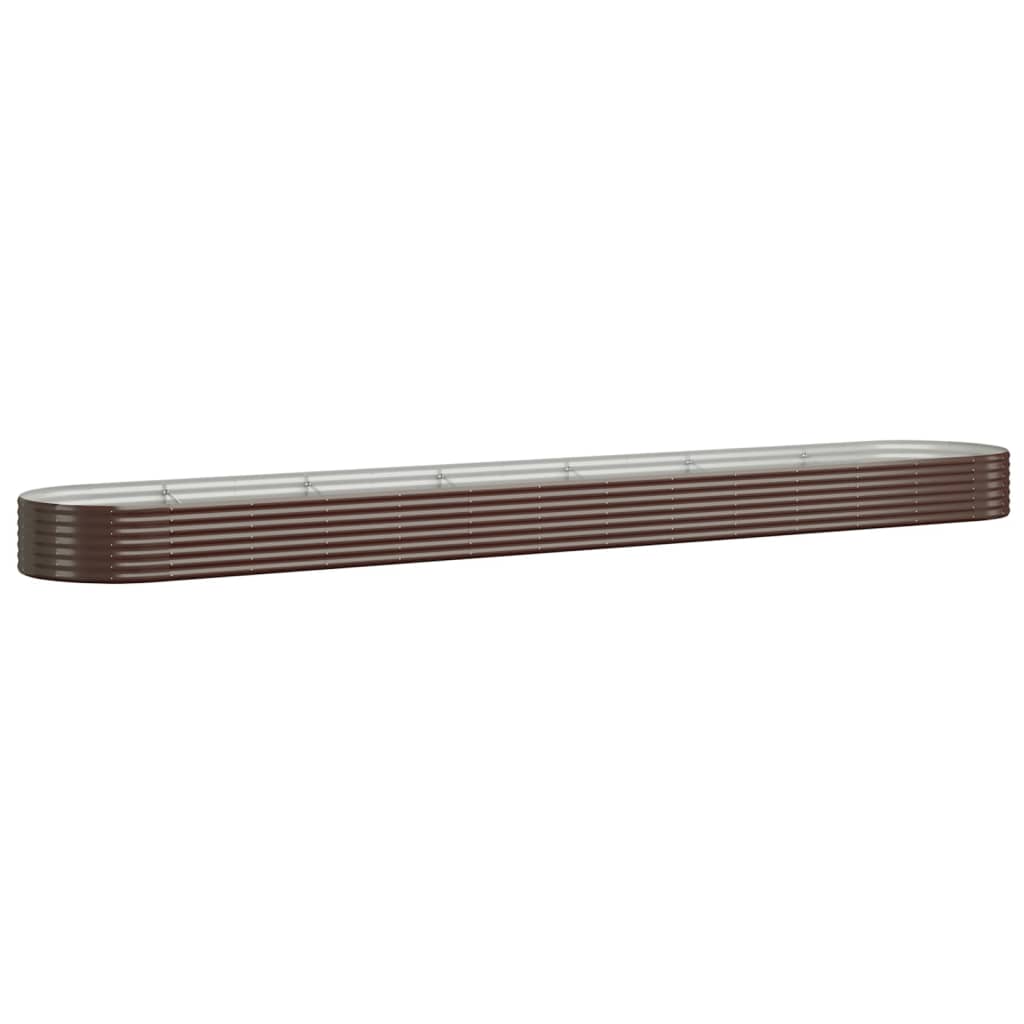 Plantenbak 544X100X36 Cm Gepoedercoat Staal Bruin