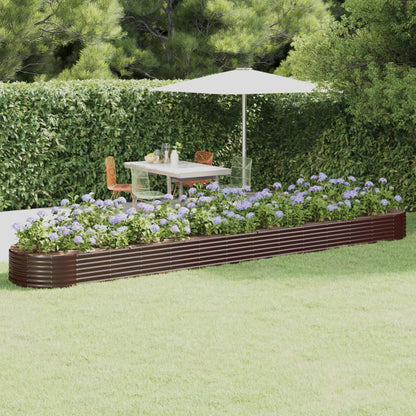 Plantenbak 544X100X36 Cm Gepoedercoat Staal Bruin