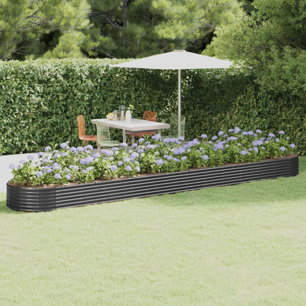 Plantenbak 544X100X36 Cm Gepoedercoat Staal Antracietkleurig