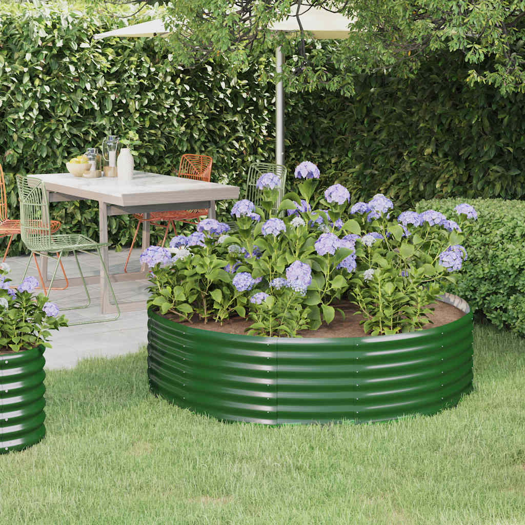 Plantenbak 140x140x36 cm gegalvaniseerd staal groen