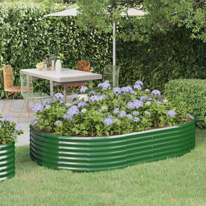 Plantenbak 214x140x36 cm gegalvaniseerd staal groen