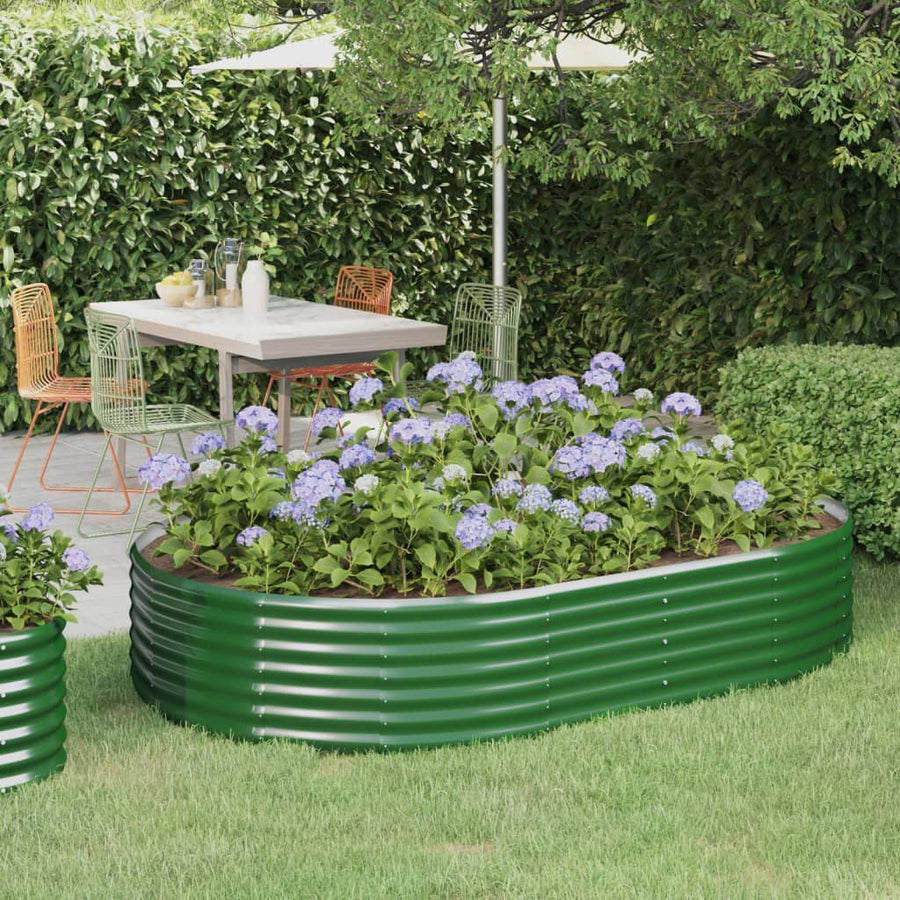 Plantenbak 214x140x36 cm gegalvaniseerd staal groen