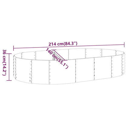 Plantenbak 214x140x36 cm gegalvaniseerd staal grijs
