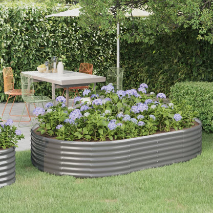 Plantenbak 214x140x36 cm gegalvaniseerd staal grijs