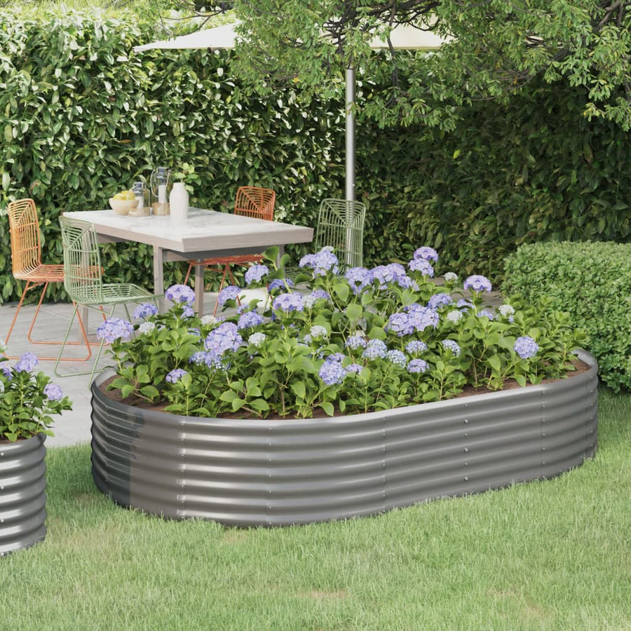 Plantenbak 214x140x36 cm gegalvaniseerd staal grijs