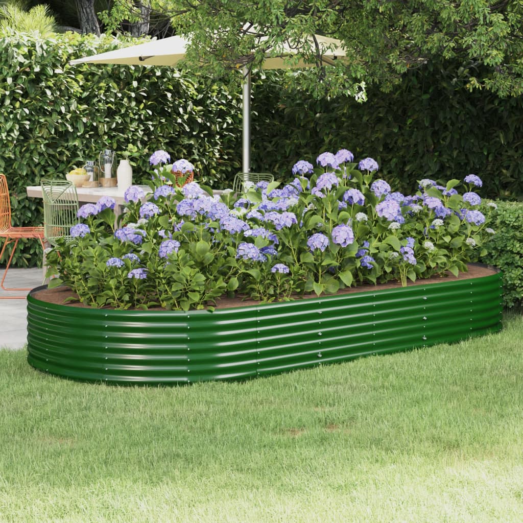 Plantenbak 296x140x36 cm gegalvaniseerd staal groen