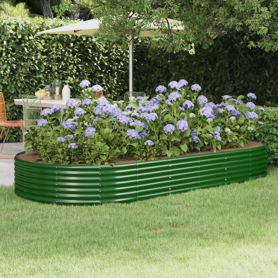 Plantenbak 296x140x36 cm gegalvaniseerd staal groen