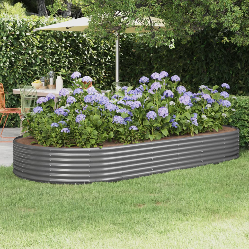 Plantenbak 296x140x36 cm gegalvaniseerd staal grijs