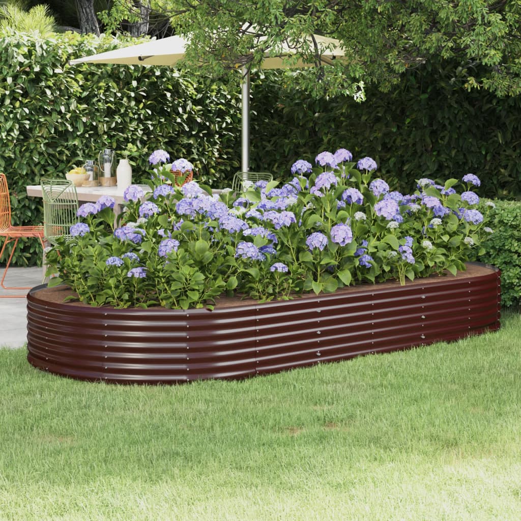 Plantenbak 296x140x36 cm gegalvaniseerd staal bruin