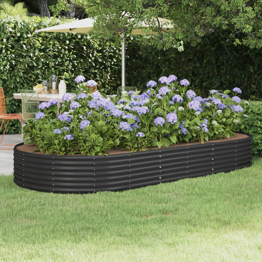 Plantenbak Gepoedercoat Staal Kleurig 296 x 140 x 36 cm Antraciet