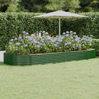 Planter box 373x140x36 cm galvanized steel green