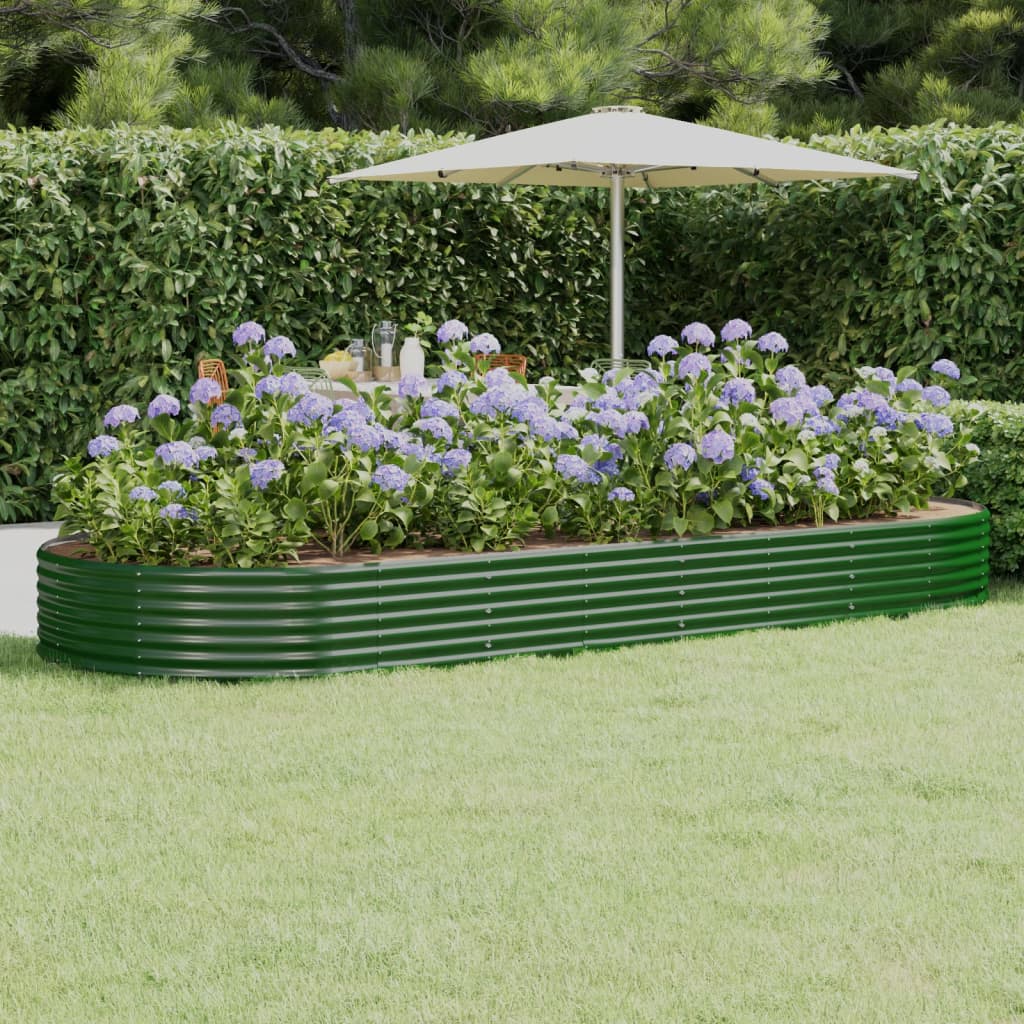 Plantenbak 373x140x36 cm gegalvaniseerd staal groen