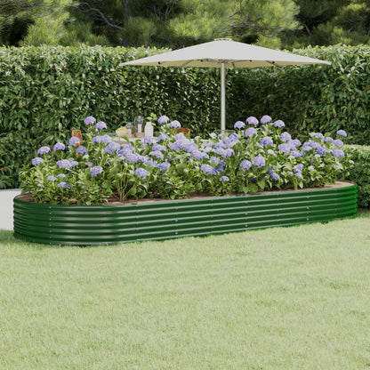 Plantenbak 373x140x36 cm gegalvaniseerd staal groen