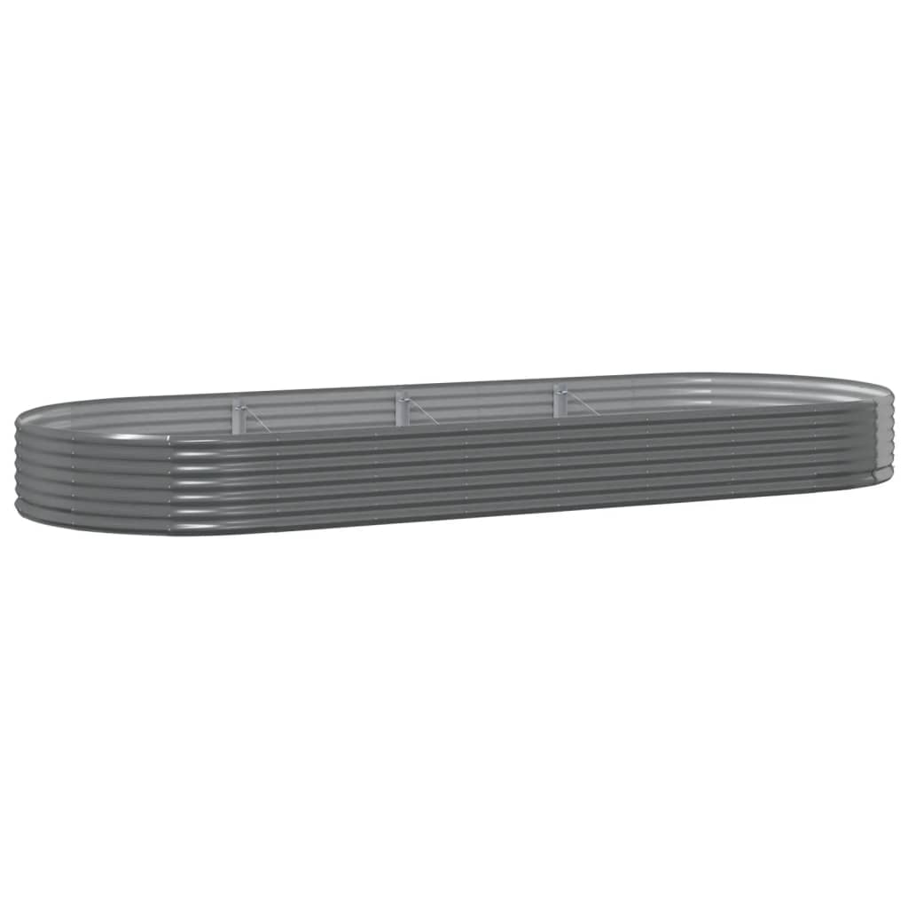 Plantenbak 373x140x36 cm gegalvaniseerd staal grijs
