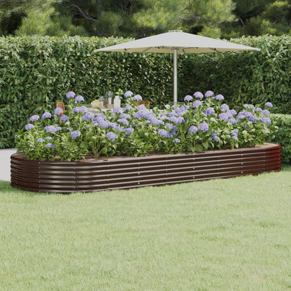 Plantenbak 373x140x36 cm gegalvaniseerd staal bruin